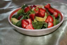 Salade d'épinards et fraises